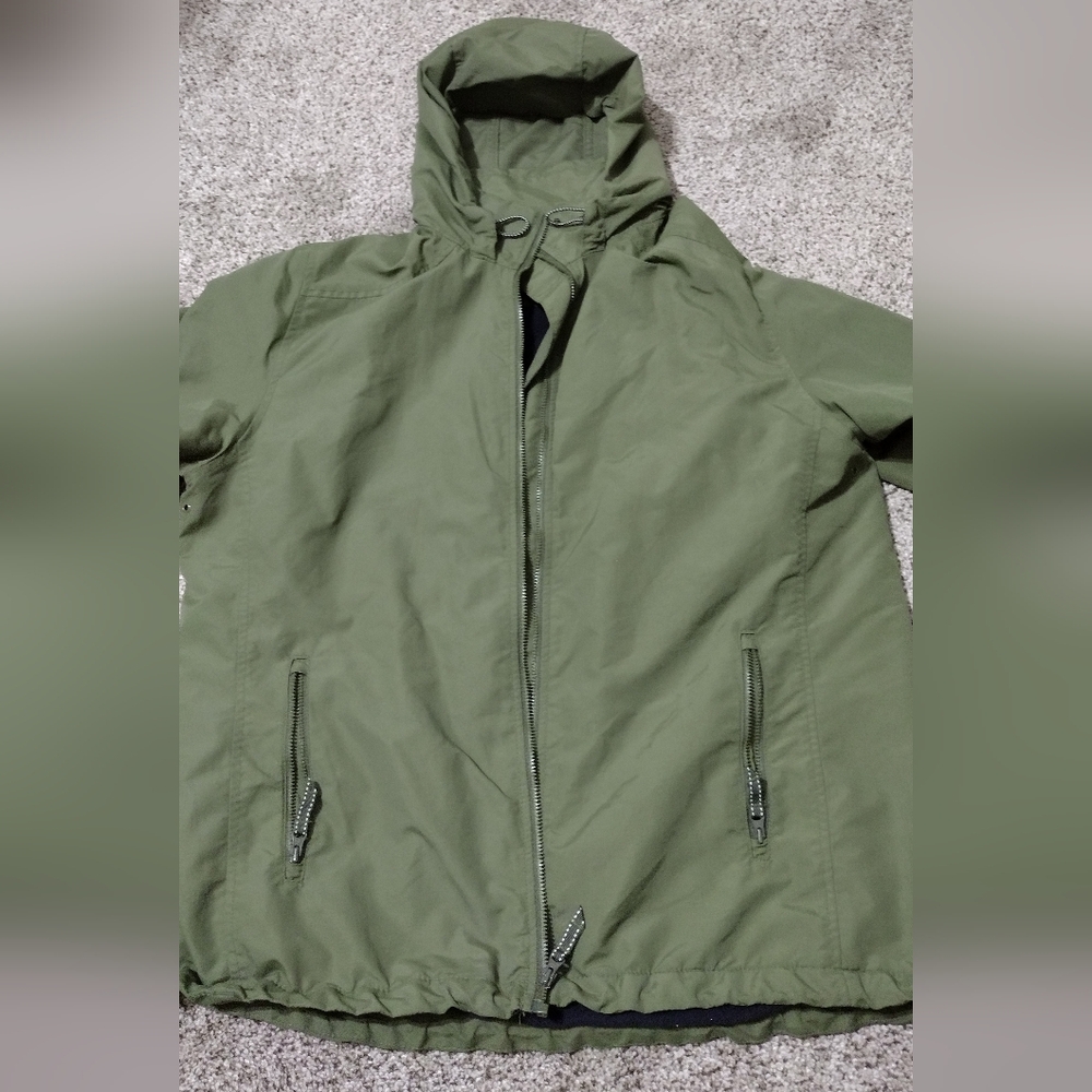 Lands' End Men's L Green Hooded  Jacket Full-Zip